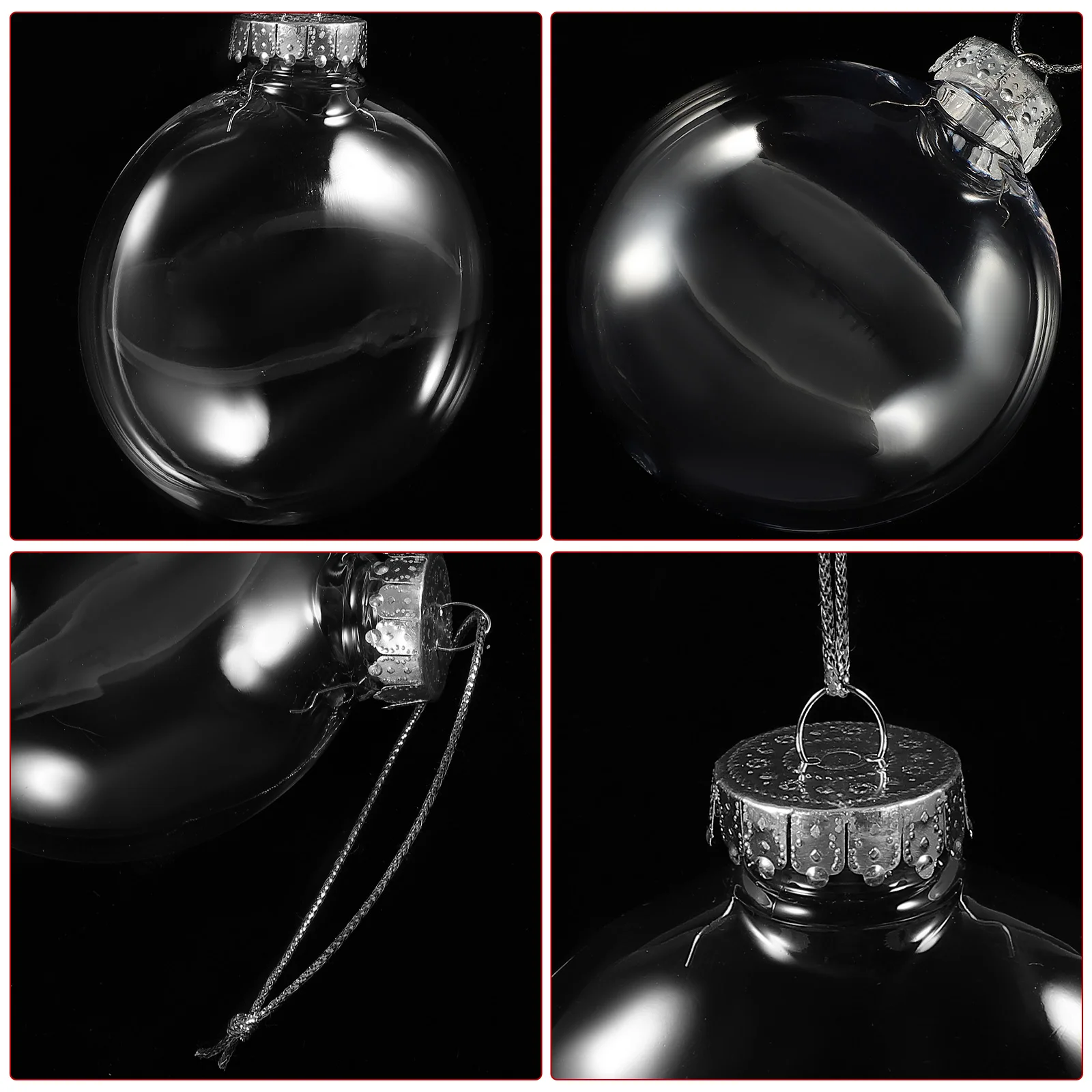 

10 Pcs Christmas Flat Balls Fillable Wedding Candy Boxes Decorations Clear Pet Plastic Ornament Outdoor