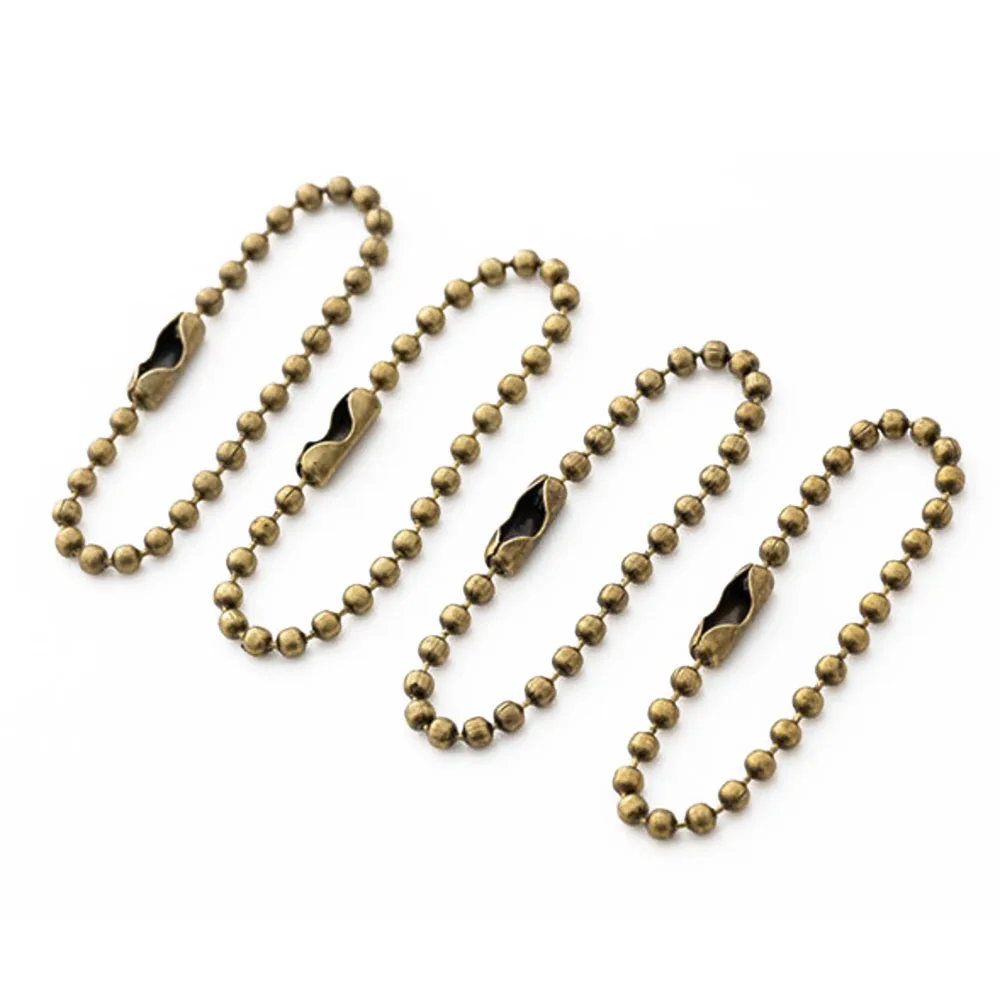2.4mm 볼 체인 비드 체인 50 개/몫 10/12/15cm 길이는 열쇠 고리/열쇠 고리/인형/라벨 핸드 태그 커넥터에 적합 DIY 쥬얼리