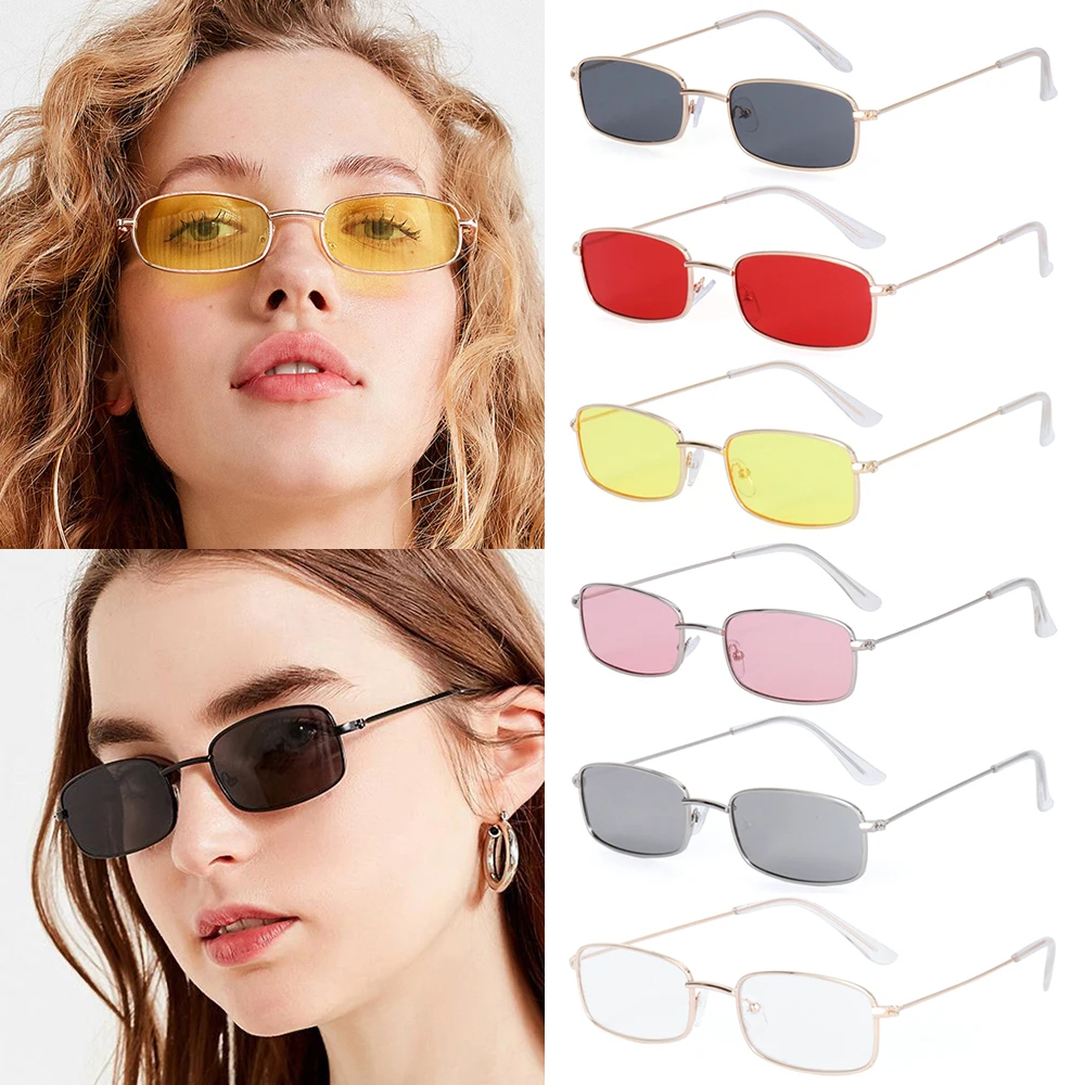 Unisex Fashion Vintage Small Oval Sunglasses Vintage Gold Silver Frame UV400 Clear Lens Metal Sun Glasses Brand Shades Eyewear oversized square sunglasses