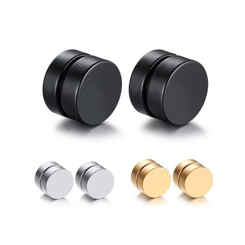 Men's Fashion Hip Hop Personalized Magnetic Stainless Steel False Earrings 7