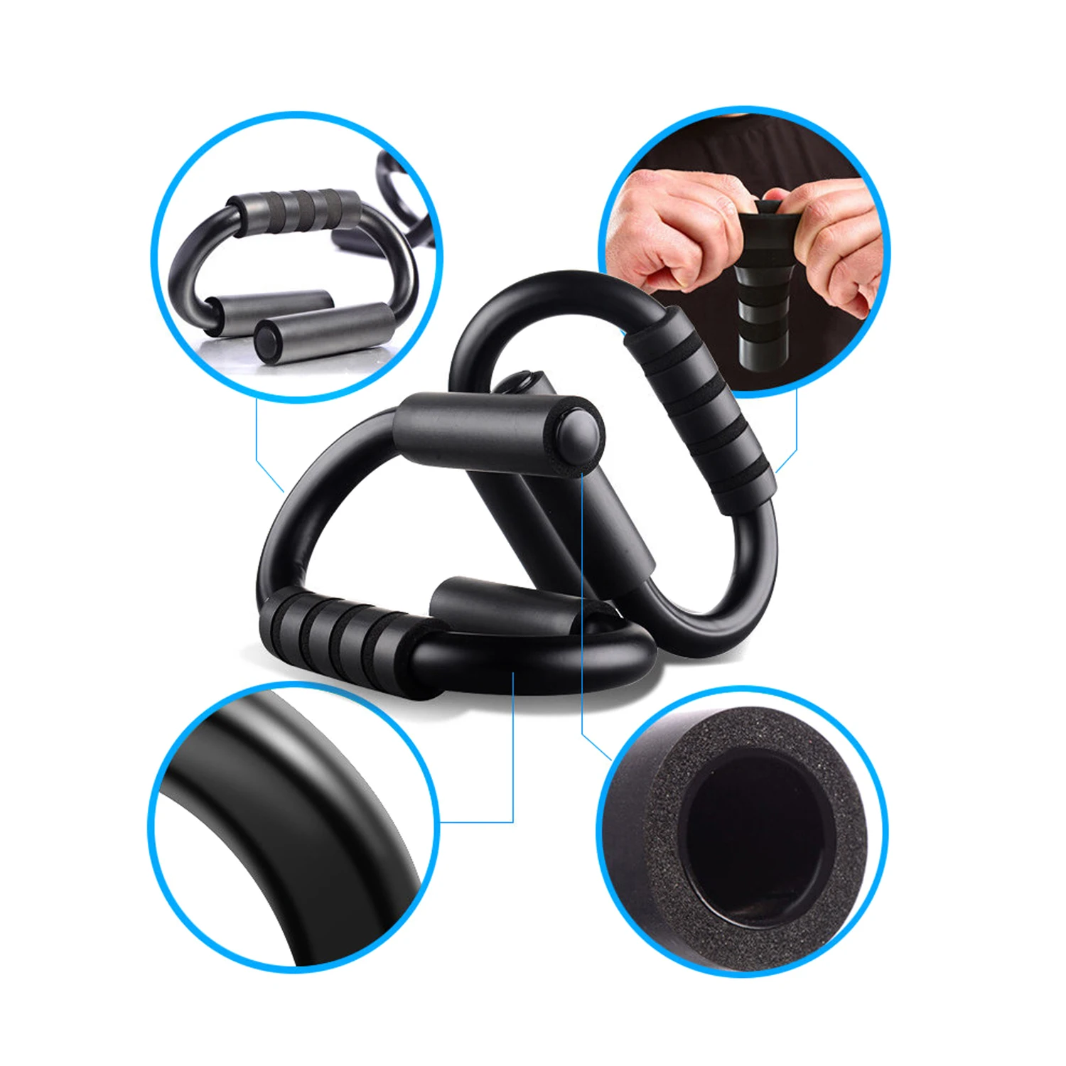 Push-up Strength training Portable Structure Family Fitness Training Push-up Support Handle Floor Exercise 1 Pair push up bar,folding push up board,push up board,push up stand