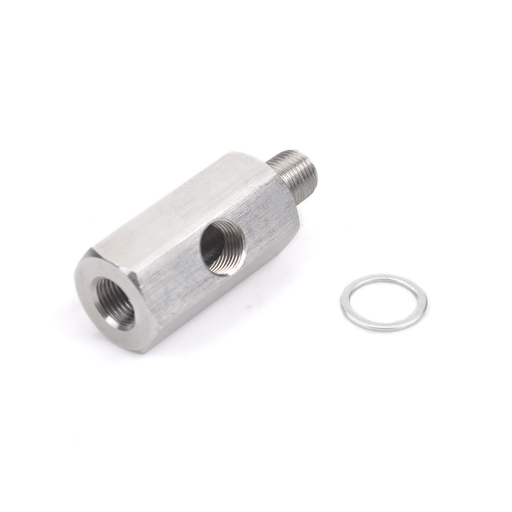 Pressure Transducer Sender Stainless Steel 1/8 NPT Oil Pressure Sensor Tee Adapter to 1/8 NPT Gauge T-Piece With O-ring pad
