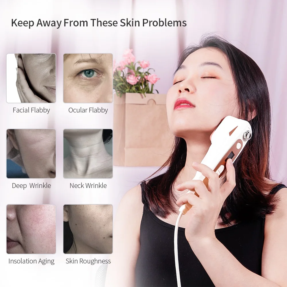 Mini HIFU Ultrasound Therapy Machine High Intensity Focused Beauty Facial Lifting Rejuvenation Firming Skin Anti Aging Wrinkle