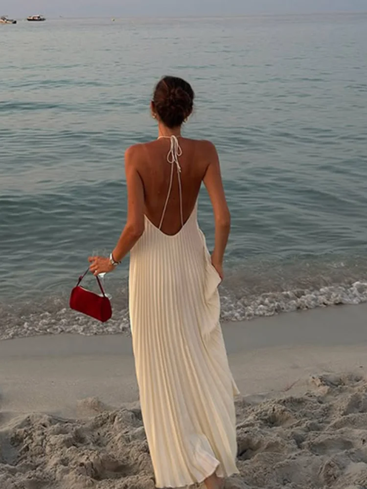 Modern Frock Design Fancy Belt Style Gown Hutch Halter Pleated Maxi Dress  Anthropologie