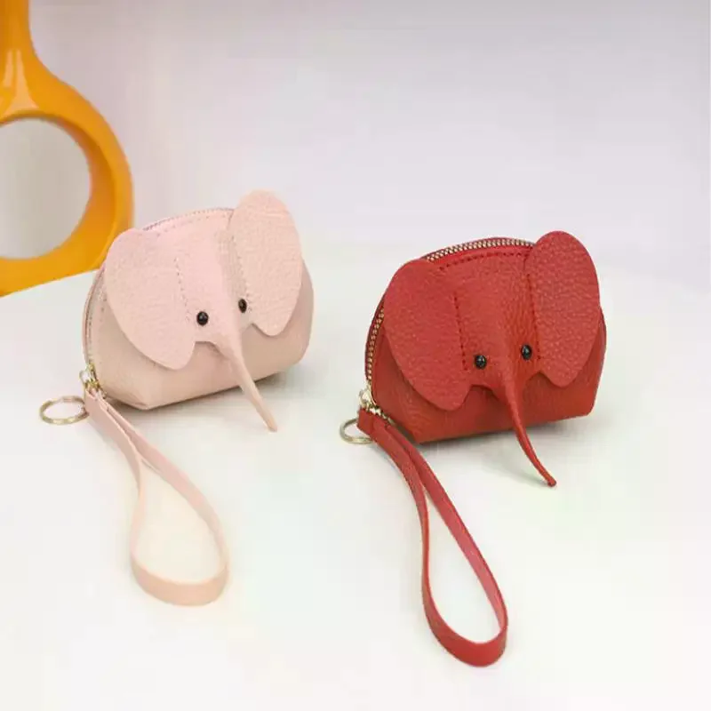 1Pcs Creative Lipstick Zipper Card Bag Cute Small Elephant Wallet Cosplay Anime Purse Elephant Japanese Bag Backpack