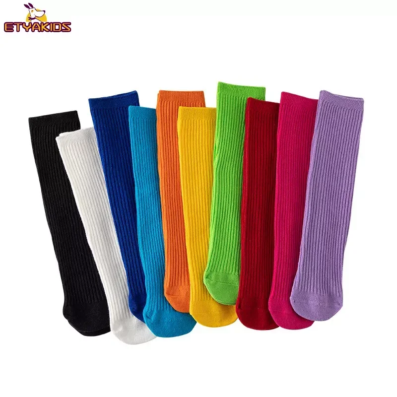 

Ribbed Striped Stockings Autumn Winter High Elasticity Knee High Long Socks for Baby Toddler Mid-Calf Crew Over-The-Calf