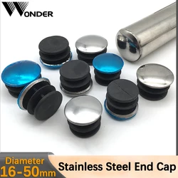 Round Tube End Cap Steel Pipe Blanking Insert Plug Non-slip Furniture Leg Dust Cover Protector Leveling Feet Accessories 16-50mm