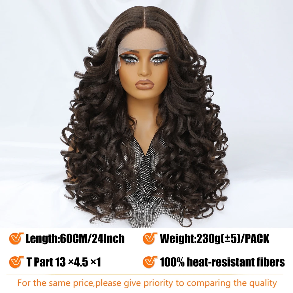 24Inch Latisha Synthetic Lace Front Wigs For Women Curly Afro Lace Wigs Black Blonde Orange 13X4.5X1 Cosplay Hair Daily Use 6