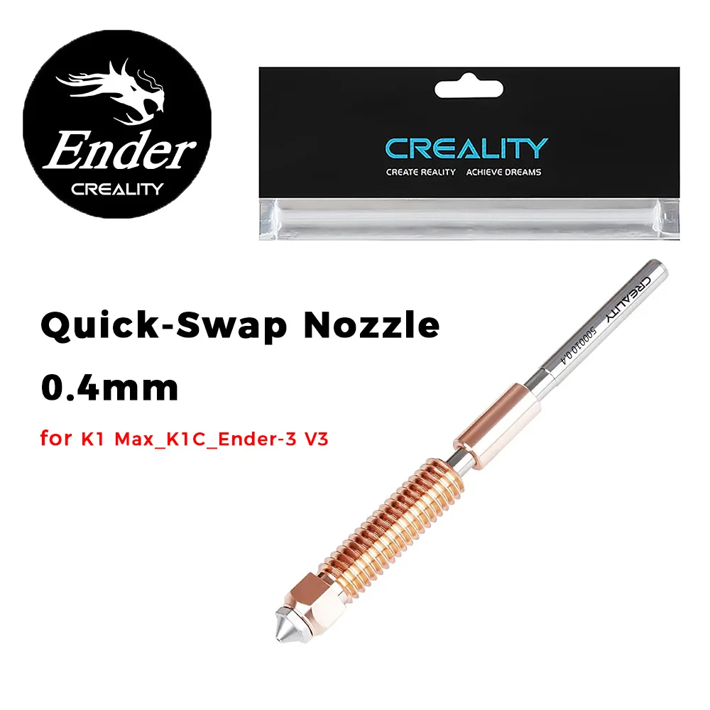 Creality Ugello A Scambio Rapido 0.4Mm 1 Pz Per K1 Max K1C Ender-3 V3 Ugello In Acciaio Temprato Stampa Ad Alta Velocità Aggiornata