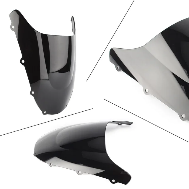 Pare-brise Double Bulle Chromé Pour Kawasaki Ninja ZX9R 1998-1999 - Protection Vent Et Débris - Installation Facile