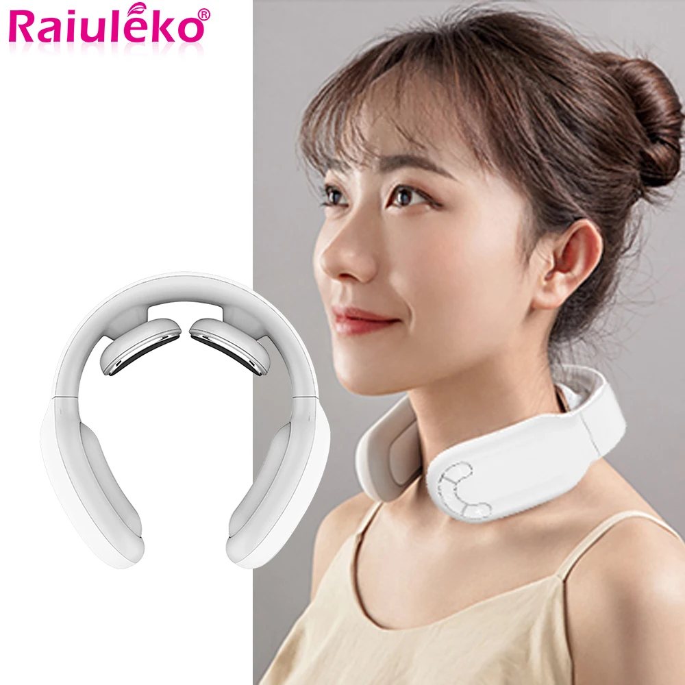 

Electric Neck Massager Wireless Heating Pulse Therapy Muscle Stimulator Cervical Vertebra Shoulder TENS Massage USB Charging