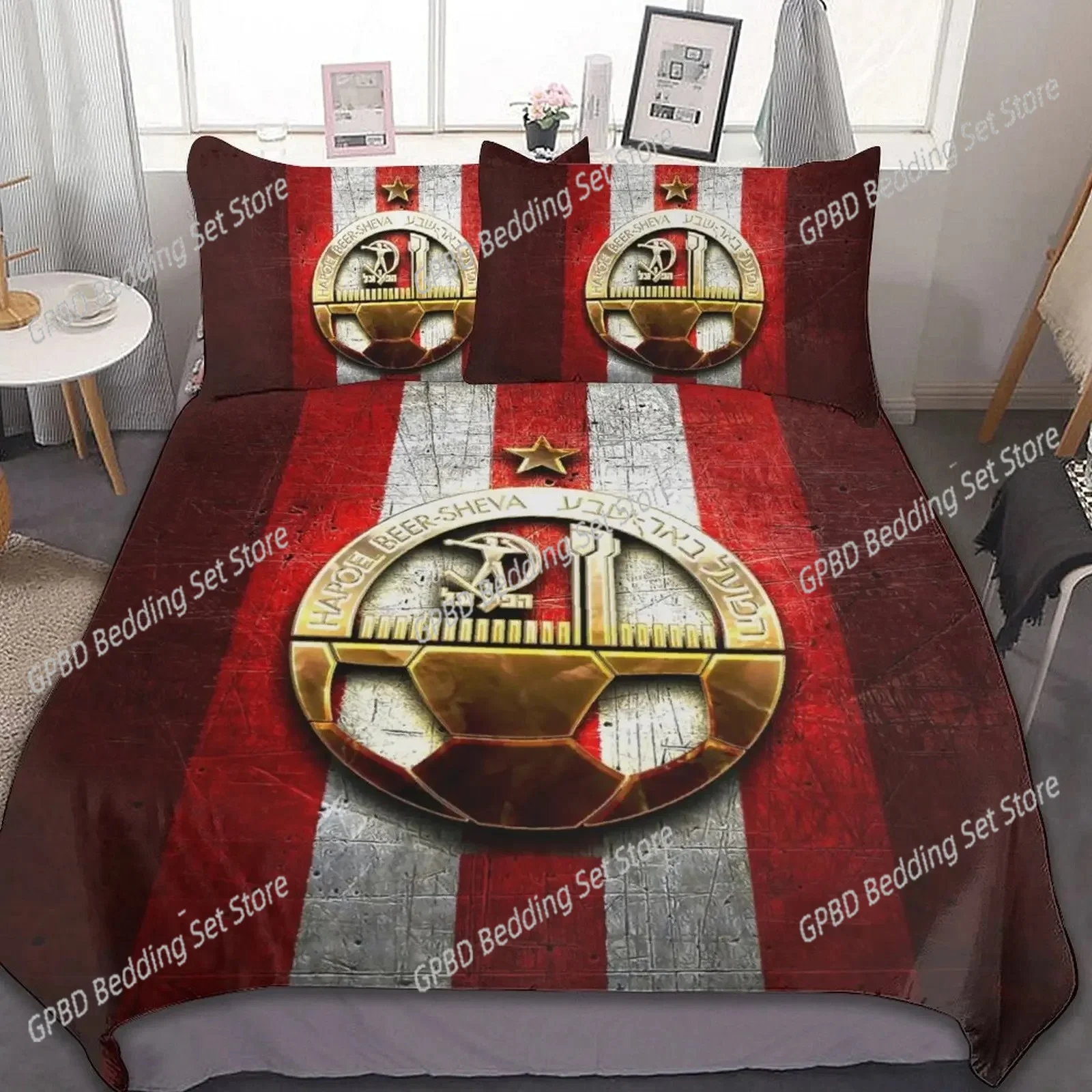 3D Printed Hapoel Beer Sheva Bedding Set Pillowcase Duvet Cover Double Twin Full Queen King Adult Kids Bedclothes Quilt Cover 6