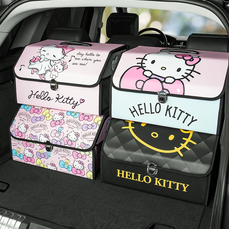 

Sanrio Hellokitty Автомобильный багажник, коробка для хранения, многофункциональный ящик для хранения, Складной Тип, для всякой всячины, коробка для сортировки автомобиля
