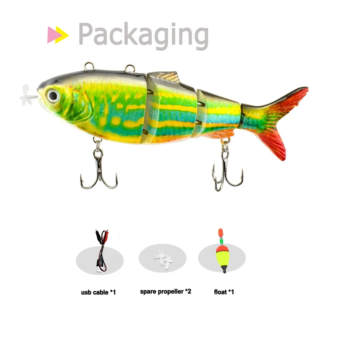 lure Robotic Swimming Lure USB Rechargeable LED Light Multi