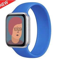 Elastic Silicone Solo Loop Strap for S (Capri Blue)