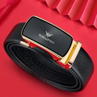 Paul King Men's Genuine Leather Belt Automatic Buckle Business Simple Alloy Waist Belt High-End Feelings Fashion Accessories