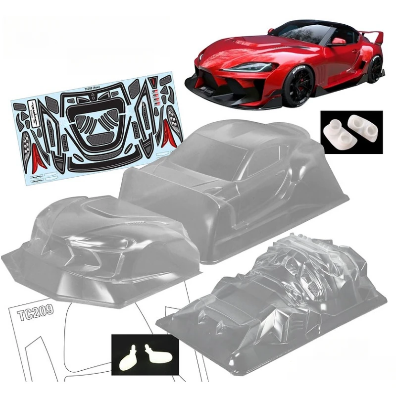 

RC Drift Body 1/10 ToyotaSupra Hycade Clear Lexan Car Shell W/Rear Wing & Light Buckles and Color Sticker Decals