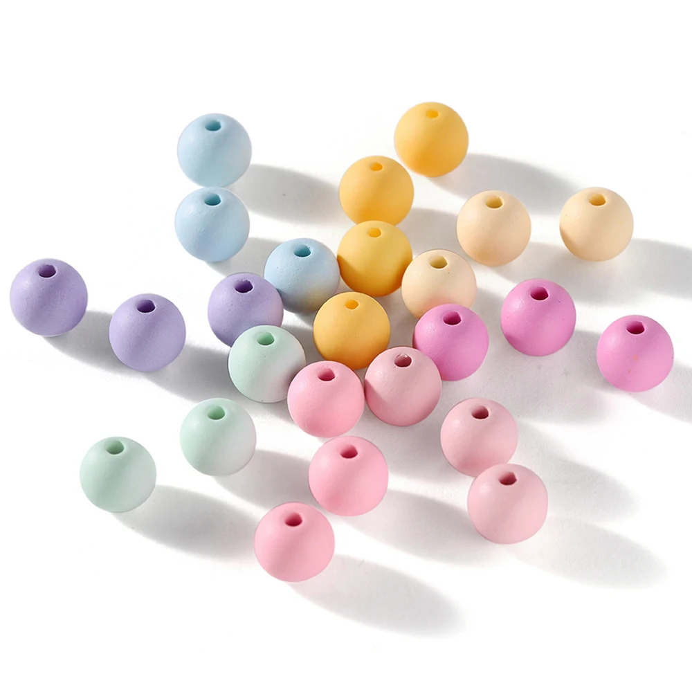 30-100Pcs 6/8/10mm Acryl Matte Perlen Runde Lose Spacer Perlen Für DIY Halskette armband Schmuck Machen Zubehör Liefert – Detail 4