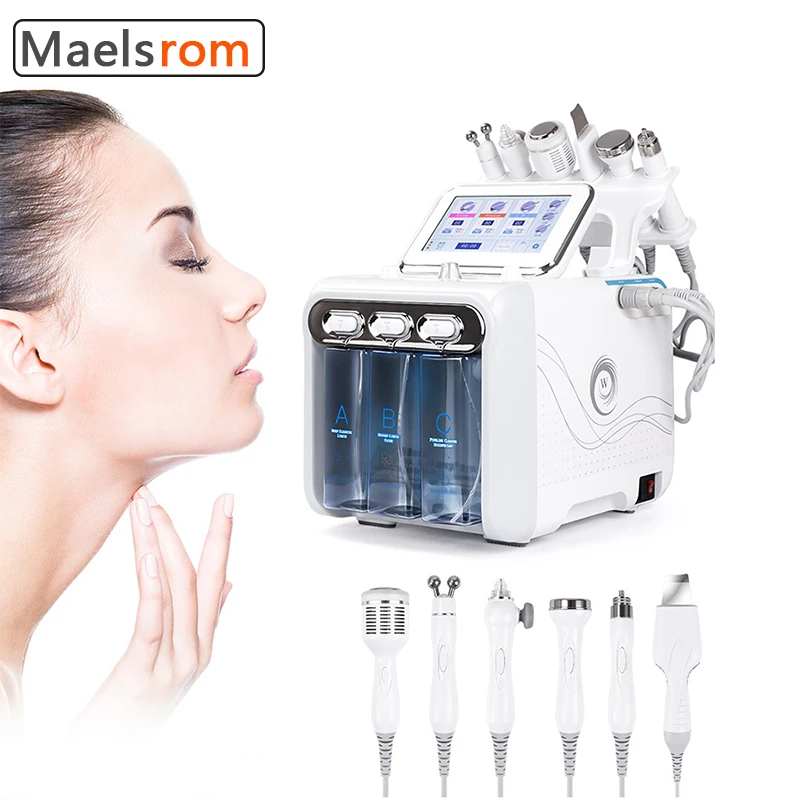 6 in 1 Hydro Dermabrasion Small Bubble Beauty Machine Water Oxygen Skin Deep Cleaning Rejuvenation Instrument Spa Salon Home Use home beauty salon facial eye face electric electronic color light beauty instrument skin rejuvenation introduction instrument