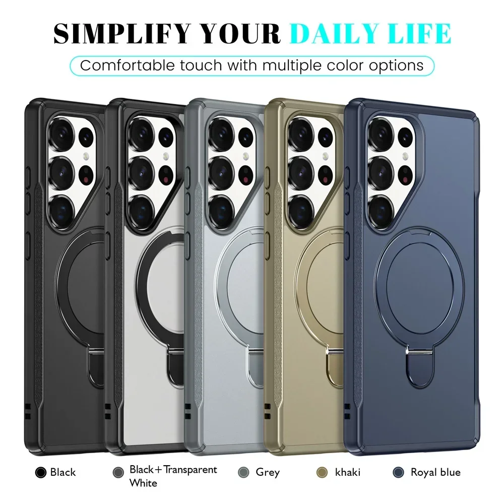 Magnetic Wireless Charger Phone Case with Stand - Protective Cover