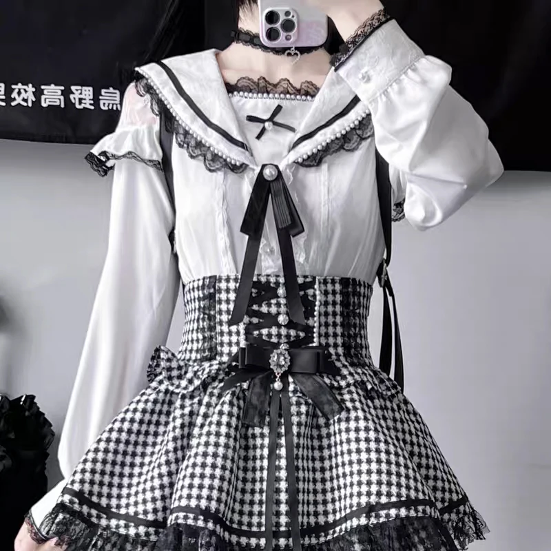 Elegante Kawaii-Lolita-Bluse mit langen Ärmeln – Jirai Kei japanisches süßes Hemd 2024, süße ästhetische Y2K-Oberteile für Frauen – Detail 31