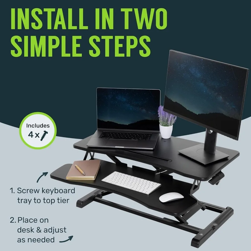 Standing Desk Converter Height Adjustable, MDF Wood, Sit Riser 5