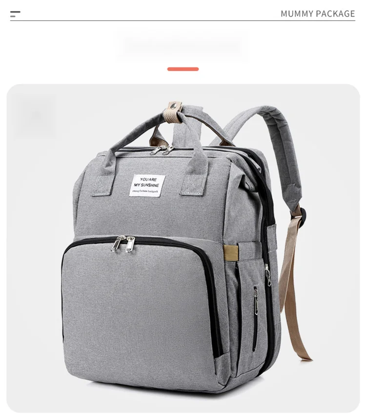 Nova bolsa dobrável multifuncional para mamãe e bebê, bolsa para mamadeira e fraldas, mochila para dormir_voghion.com