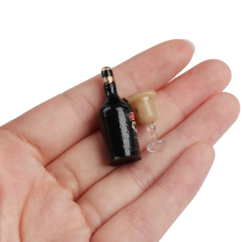 1set 1/12 Dollhouse Miniature Accessories Mini Wine Bottle Set Simulation Drinks Model Toys For Doll House Decoration 4