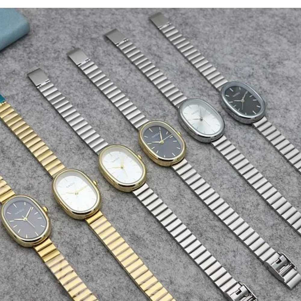 Oval Small Dial Women Quartz Watch Stainless Steel Bamboo Strap Girl Student Leisure Fashion Luxury Gift Wristwatch Dropshipping 5