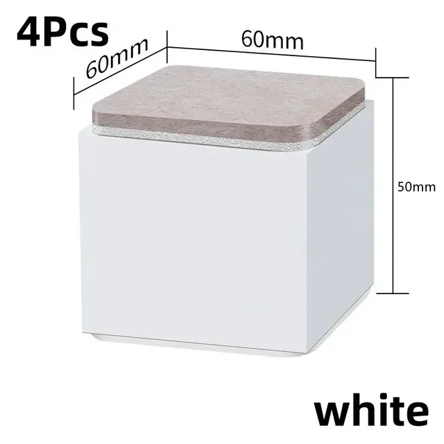 4-Piece Furniture Leg Pads Set - Sofa & Table Height Boosters, Cushioned Non-Slip Raising Mats