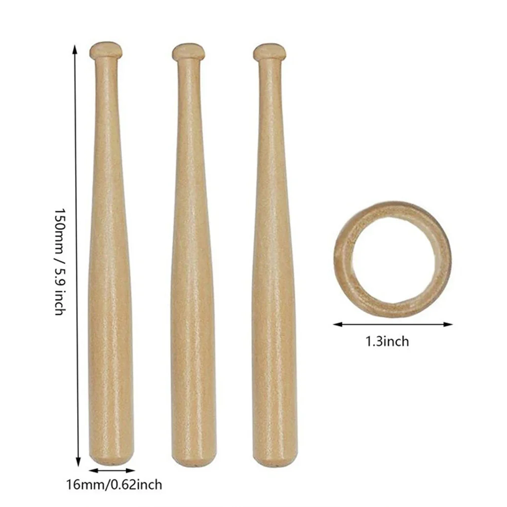 Suporte de madeira para tacos de beisebol, mini expositor de beisebol, bola de tênis de golfe, rack de armazenamento de bola esportiva, presente criativo, decoração de mesa