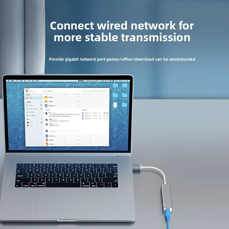 High-Speed USB Ethernet Adapter - Wired LAN Connector with Gigabit Network Support