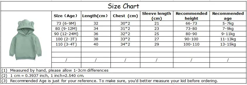 Description Picture 3 of item2025 Autumn Winter Warm Fleece Kids Baby Boys Girls Sweatshirts Cotton Bear Ears Hoodies Children's Sport Shirt 1-4Year Kid Tops