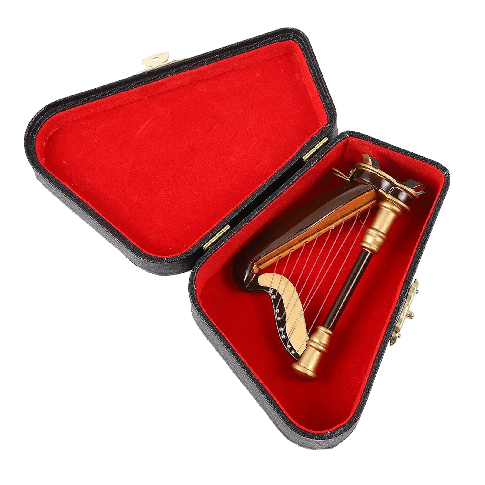 NEW Miniature harp figures, musical instrument models, vintage decorative mini statues, wooden vintage music accessories