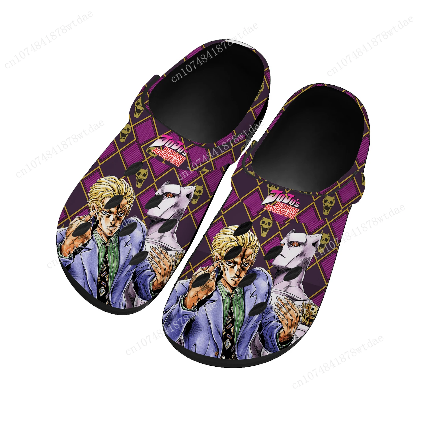 

Kira Yoshikage Home Clogs Men Women Teenager Custom Made Water Shoes JoJo's Bizarre Adventure Garden Beach Hole Slippers Sandals