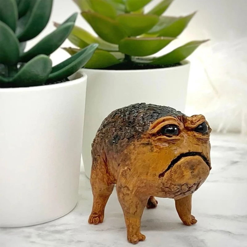 Grumpy Frog Toad Statue Brutto Angry Outdoor Garden Yard Frog Decor Statue Fun Novità Home Office Frog Decor Sculpture 5 X5X6.3Cm
