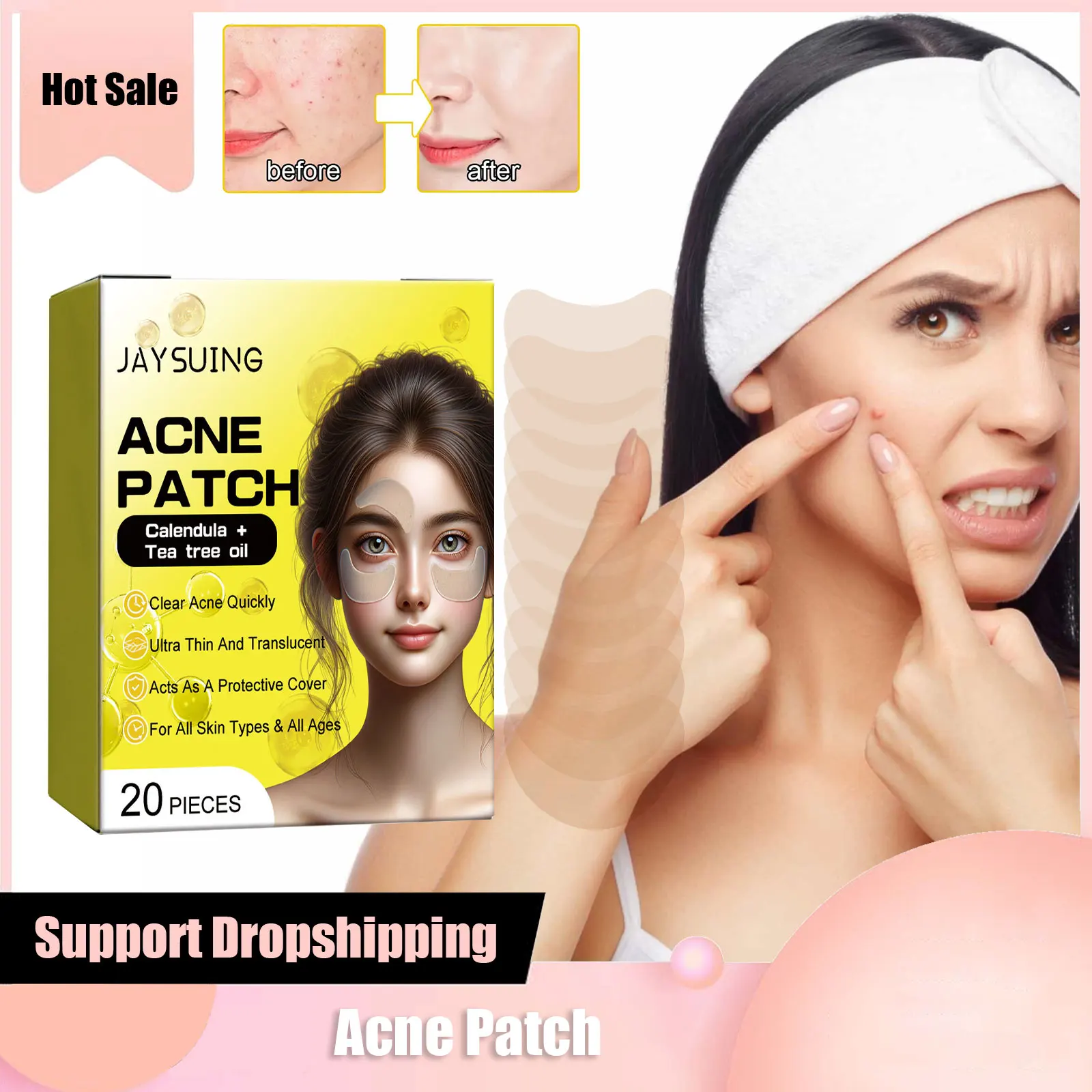 

Hydrocolloid Acne Pimple Patch Waterproof Invisible Healing Absorbing Spots Removing Blackheads Marks Concealer Repair Sticker