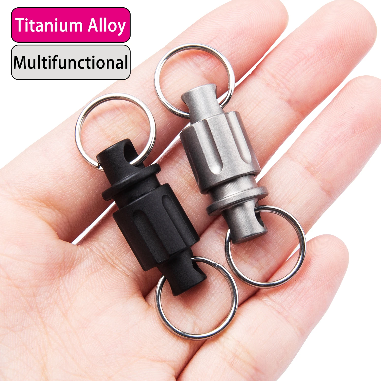 Titanium Alloy Keychain Multifunctional Key Chain Spinner Stainless Steel Key Rings EDC Tool New Silver And Black