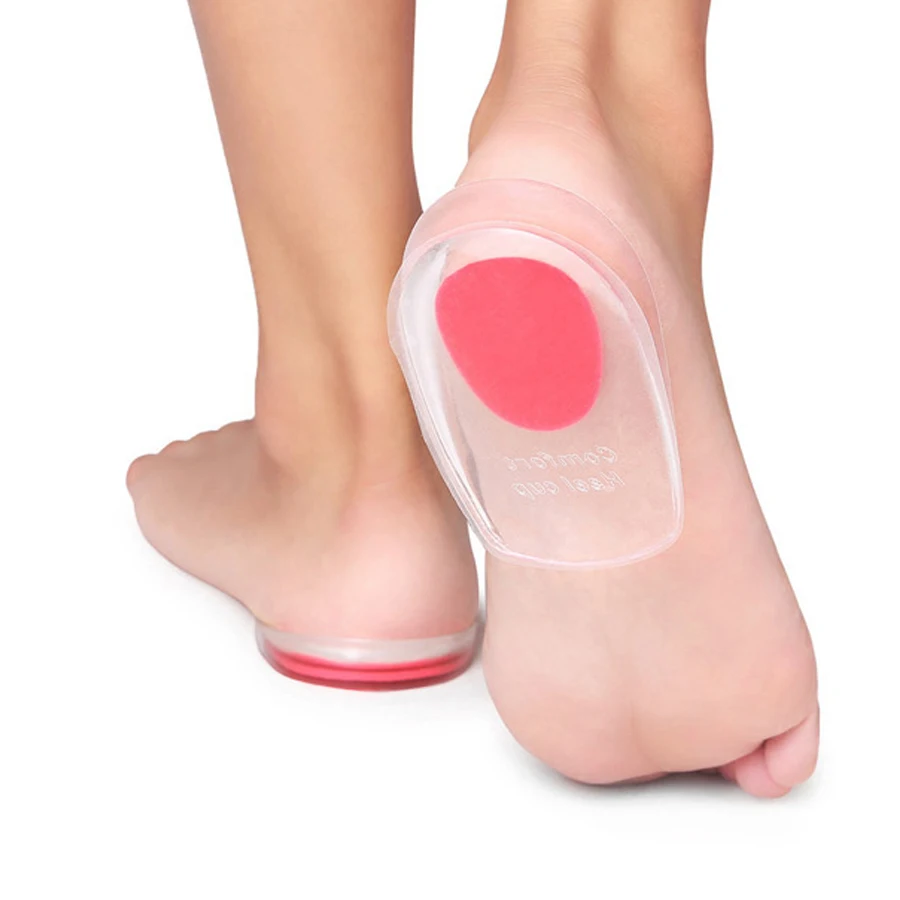 Comfort Heel Pain Insoles Relieve Foot Pain Silicon Gel Heels Cup Cushion Protectors Spur Support Shoe Pad Feet Care Inserts support forefoot forefoot pads flip flop shoe comfort padding flip flop foot pad transparent foot blister massage insoles