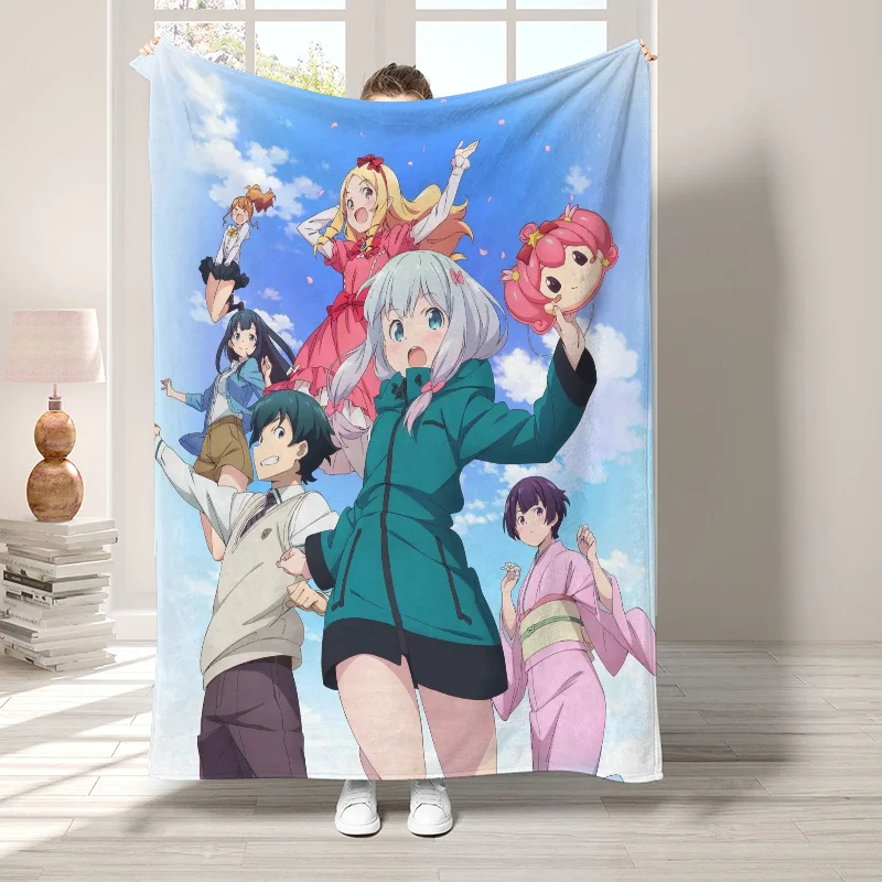 E-Eromanga Sensei 귀여운 담요, 소파 장 푹신하고 부드러운 담요, 침대 위 침대보, 보호 홈 데코, 양털 낮잠 던지기