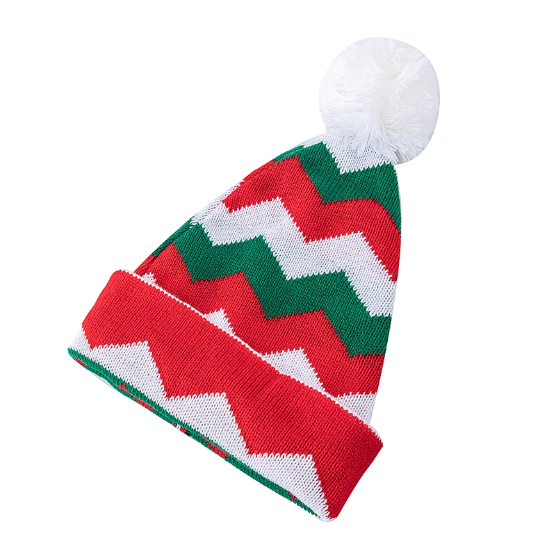 Hot Sale Unisex Christmas Winter Hat Beanie Cap Pompoms Knit Hat Christmas Bells Hat For Women Men Christmas Gift