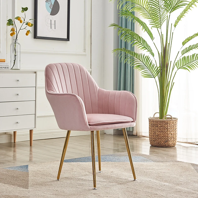 Nordic Flannel Dining Chair Ergonomic Luxury Velvet Bedroom Living Room Backrest Makeup Soft Stool Restaurant Furniture |