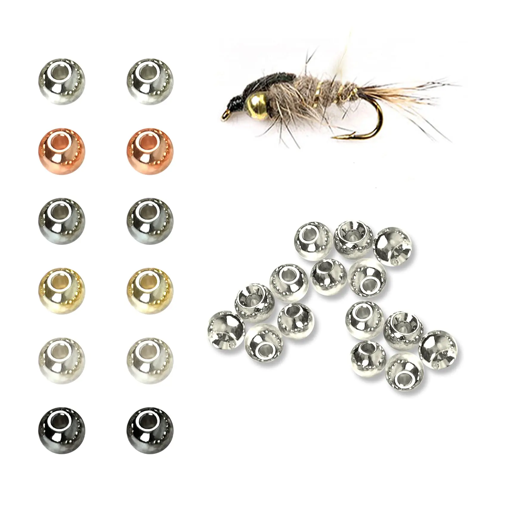 100 Perline In Ottone Per Legare Mosche Da Pesca - Diametro 3,7 Mm, Per Ami Misura 8-10, Pesi Per Mosche, Ideali Per Pesca In Acqua Dolce E Salata, Colore Oro - 3