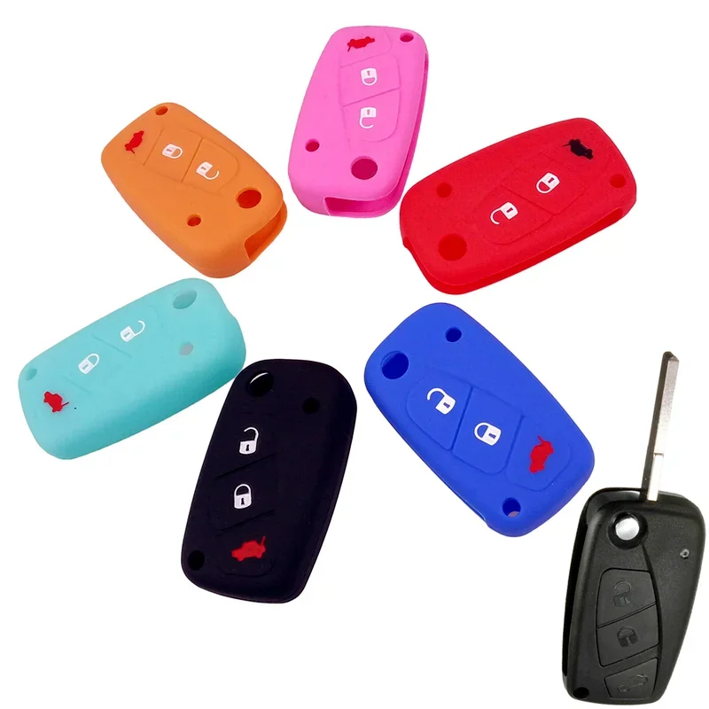 3 Button Silicone Remote Key Cover for Fiat Panda Idea Stilo Punto Ducato Bravo 500 Doblo Grande Minibus key case,key case cover,car key shell