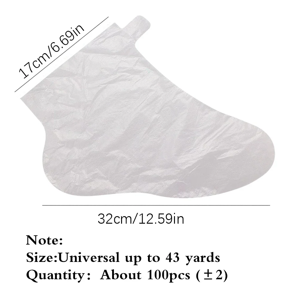 Disposable Foot Bags 100Pcs Transprent Detox SPA Covers PE Plastic Prevent Infection Chapped Feet Care Pedicure Tools