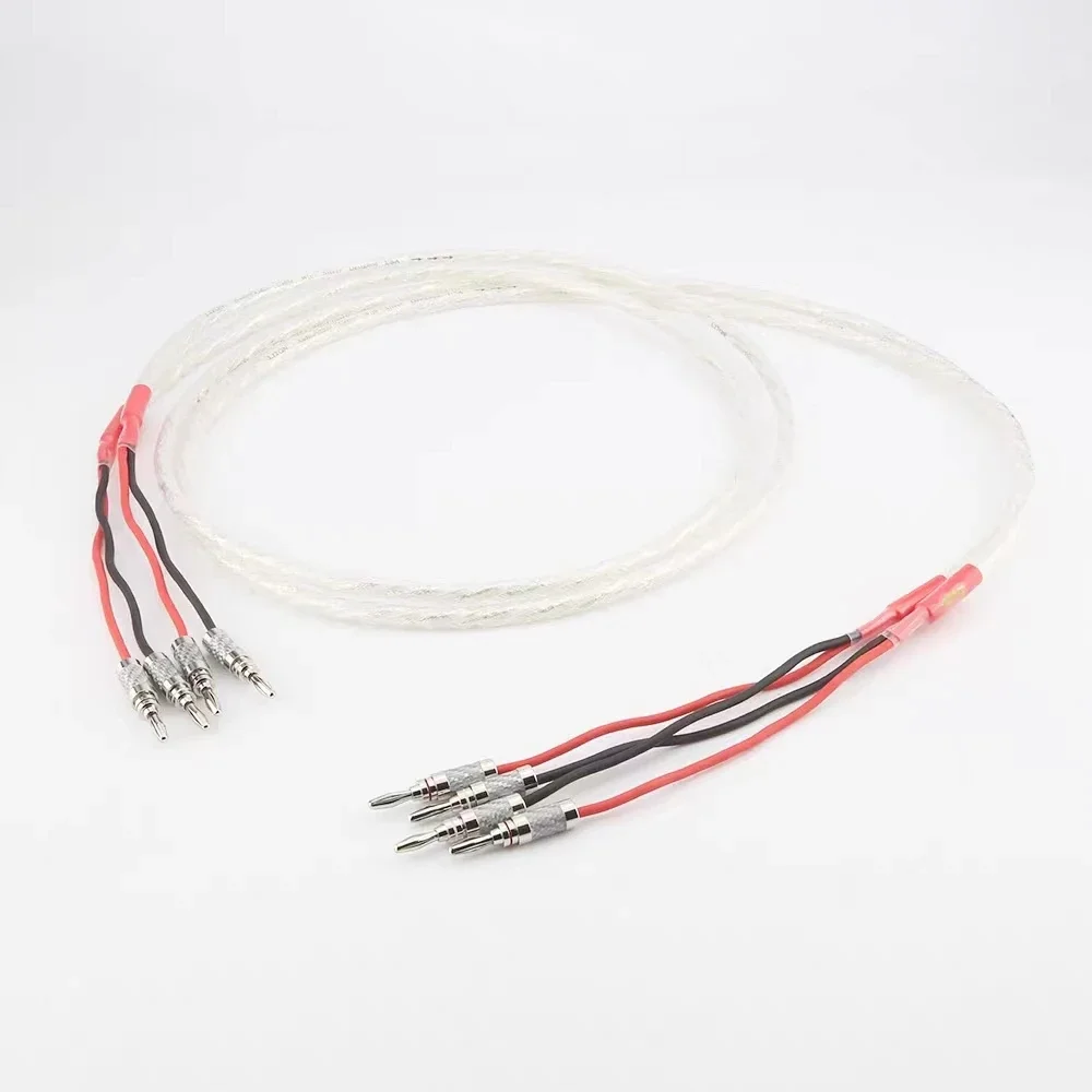 One Pair HIFI Silver-plated Speaker Cable Hi-end 6N OCC Speaker Wire 1 order