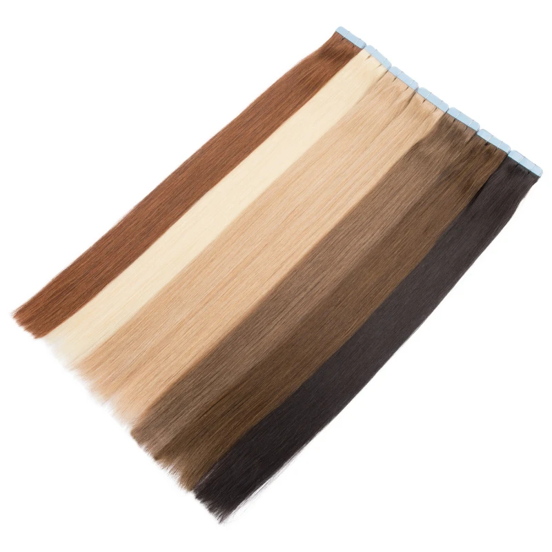 Tape in Hair Extensions Real Human Hair Dark Brown 100% Remy Human Extensions Silky Straight for Fashion Women 20 Pcs/lot