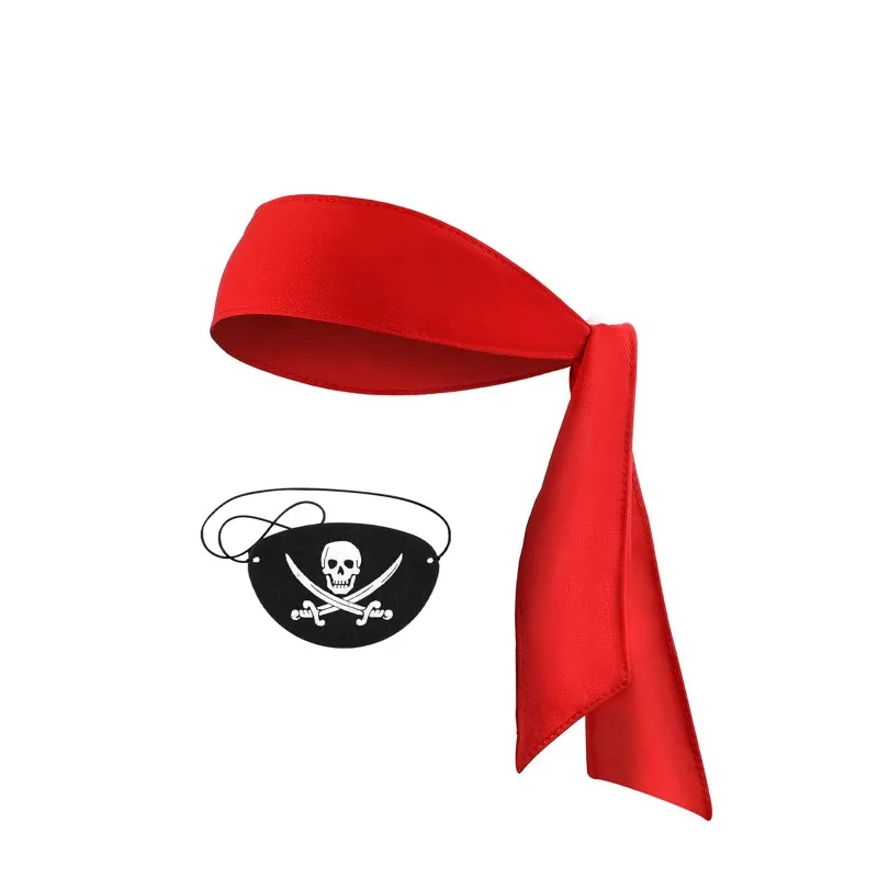 2 Stück Piraten-Zubehör, Piraten-Partyzubehör, 1 Stück Kopfbandana, Sport-Kopfbänder, 1 Stück Piraten-Augenklappen, Weihnachtsfeier