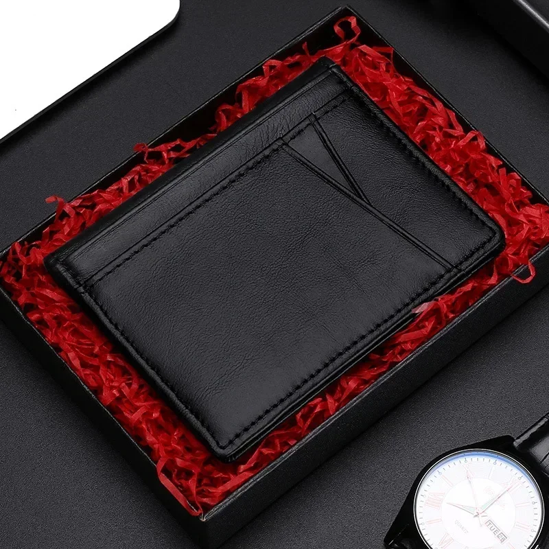 Ultra Thin Genuine Leather RFID Slim Wallet - Soft Minimalist Card Holder