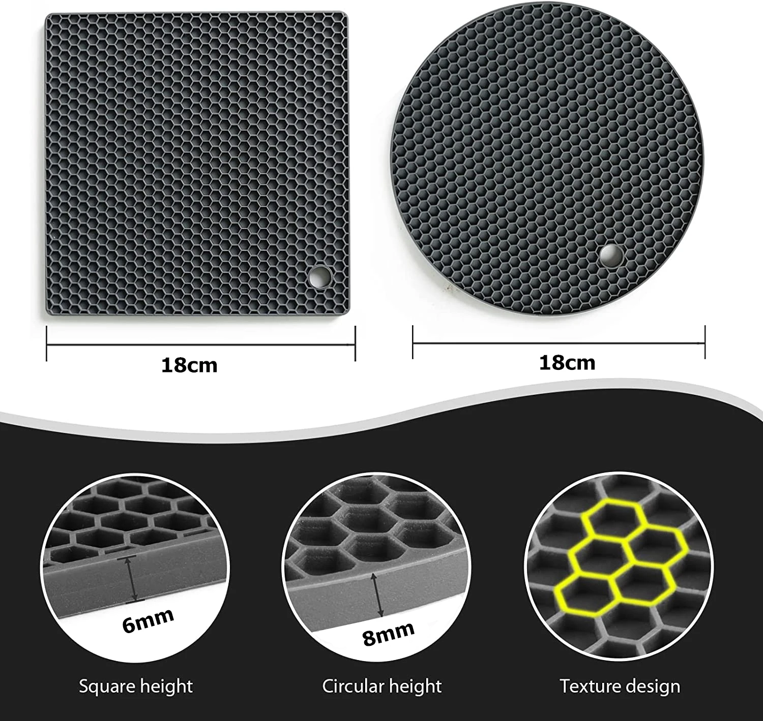Silicone Trivets for Hot Pots and Pans Heat Resistant Trivet Mats Hot Pads Spoon Rest Large Coasters 4Pcs kitchen tools